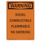 Signmission OSHA WARNING Sign, Diesel Combustible Flammable No Smoking, 14in X 10in Alum, 10" W, 14" L, Portrait OS-WS-A-1014-V-13061 - alternate 1
